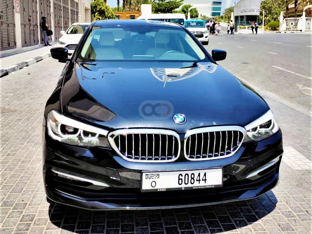 Black BMW 520i 2020 for rent in Dubai 1